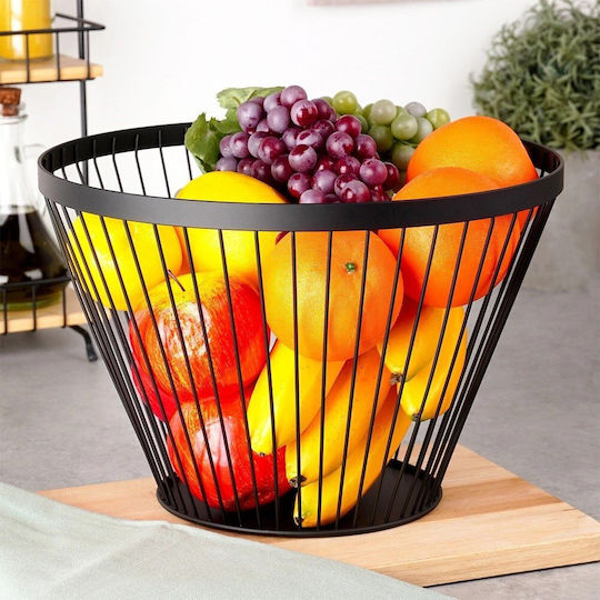 Nava Fruit Bowl Metallic Black 30x30x20cm
