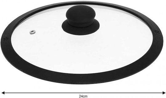 KING Hoff Καπάκι για Τηγάνι και Κατσαρόλα Γυάλινο 24cm KH-1276