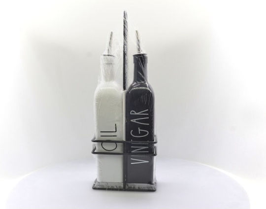 Dianomiki Oil & Vinegar Set made of Porcelain with Flow 473ml Black