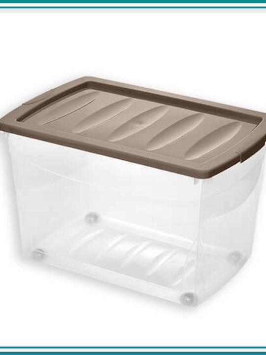 Sidirela Plastic Storage Box with Lid Transparent 50lt
