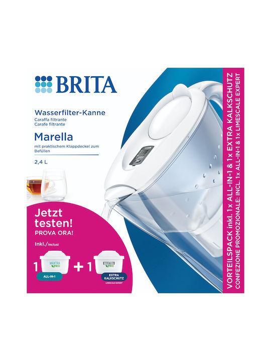 Brita Marella Κανάτα Σερβιρίσματος White με Φίλτρο 2400ml