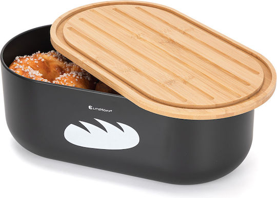 Elitehoff Brotkasten mit Deckel aus Bambus Braun