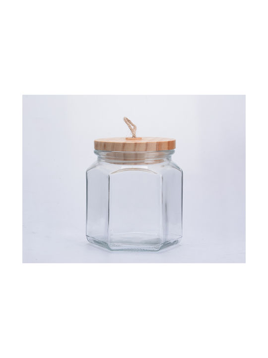 Sidirela Poly Polyγωνο Vase Allgemeine Verwendung mit Deckel Glas Transparent 750ml