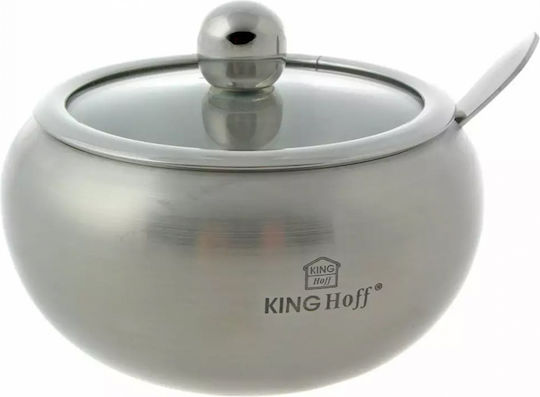 KING Hoff Βάζο για Ζάχαρη με Καπάκι από Ανοξείδωτο Ατσάλι Γκρι 460ml KING Hoff Βάζο για Ζάχαρη με Καπάκι από Ανοξείδωτο Ατσάλι Γκρι 460ml