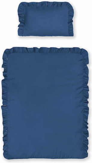 Detexpol Baby Bettbezug Set mit Kissenbezug Navy Denim 100x135cm.