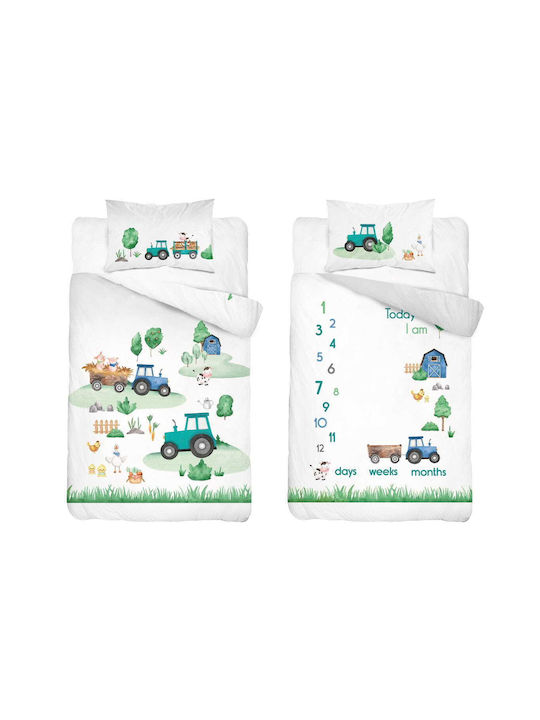 Detexpol Set Copertă de Pătuț cu Față de Pernă Multicoloră 100x135cm.