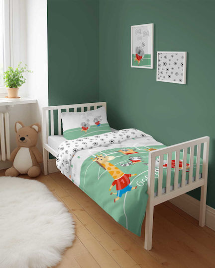 Detexpol Set Copertă de Pătuț cu Față de Pernă Verde 90x120cm.