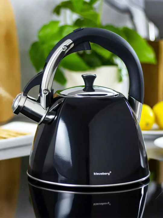 Klausberg Τσαγιέρα Ανοξείδωτη Μαύρη 2200ml