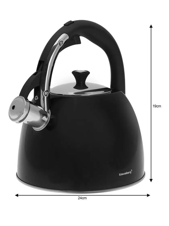 Klausberg Τσαγιέρα Ανοξείδωτη Μαύρη 2200ml