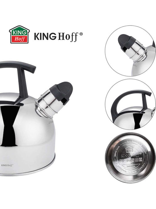 KING Hoff Retro II Kettle Stainless Steel Silver 1500ml