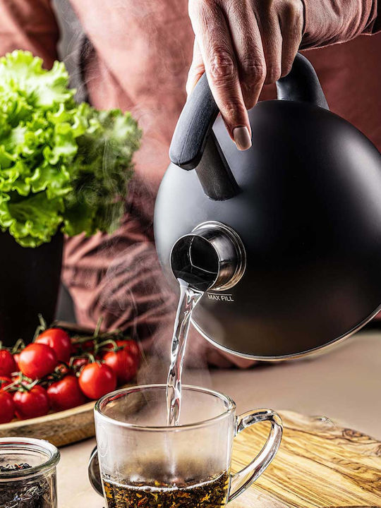 KING Hoff Retro II Βραστήρας Ανοξείδωτος Μαύρη 1500ml