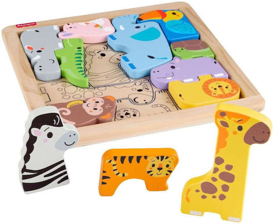 Wooden Kids Puzzle Animals 12pcs Fisher Price