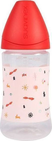 Suavinex Plastikflasche Anatomical, Plastikflasche Rosa 'A Little Mess' Gegen Koliken mit Kautschuksauger für 0+, 0+ m, Monate Pink Weiches Rosa 270ml 103156853/Ροζ 'A Little Mess'