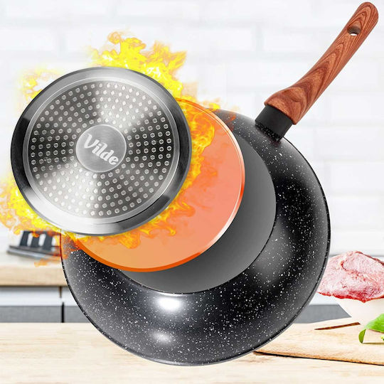 Vilde Non-Stick Wok with Granite Coating 28cm Black