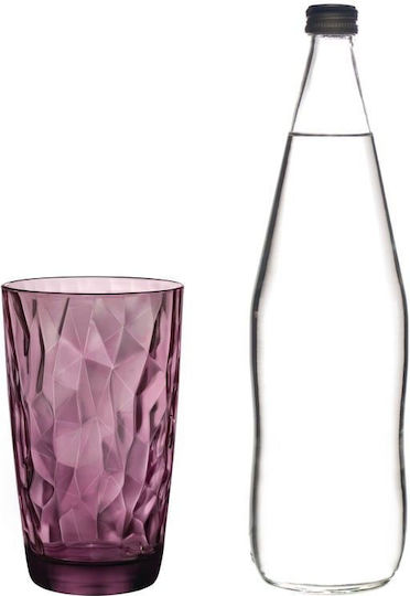 Bormioli Rocco Diamond Glas Wasser aus Glas in Lila Farbe 470ml 00.10178