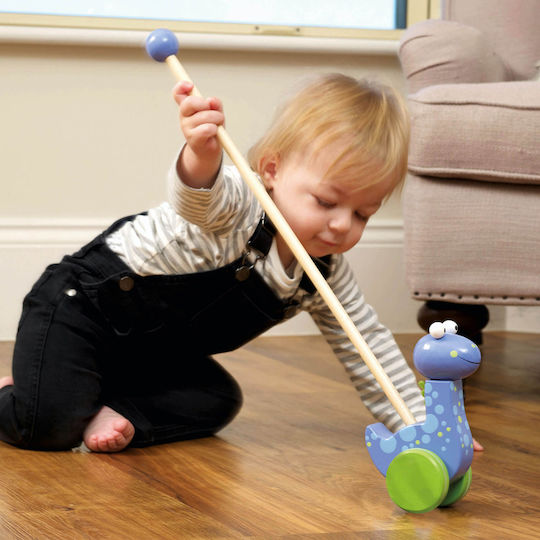 Orange Tree Toys Pull-Along Toy Diplodocus Push Along made of Wood for 12++ Months