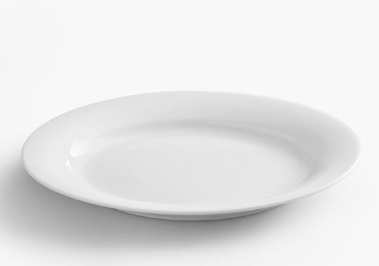 Ionia Plus Plate Shallow Oval made of Porcelain White 26cm