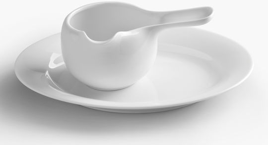 Ionia Plus Plate Shallow Oval made of Porcelain White 26cm