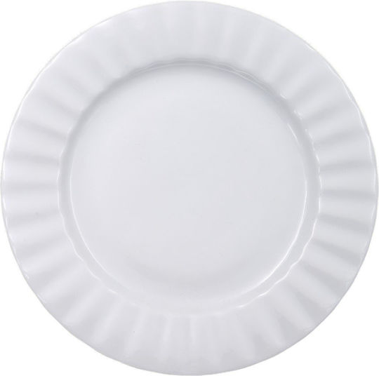 Sidirela Teller Suppe aus Porzellan Weiß mit Durchmesser 23cm