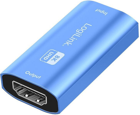 Logilink HDMI Repeater 8K/60Hz HDCP2.3 Aluminium Blau