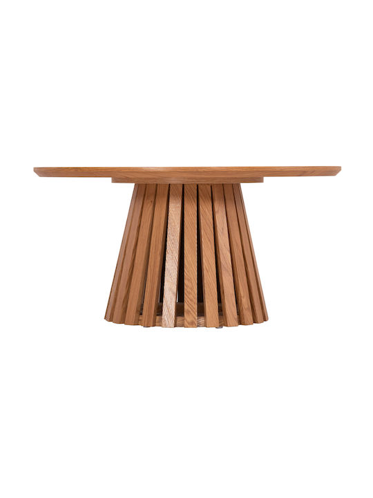 Round Central Coffee Table Talbert Wooden Light Natural Wood W80xL80xH40cm