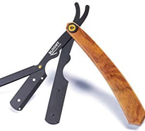 Bloony Rasierer Klingen Holzgriff Männer Set 10 Klingen Derby Premium Waschbeutel Pflege-Set Bart Anfänger Fortgeschrittene Nutzer