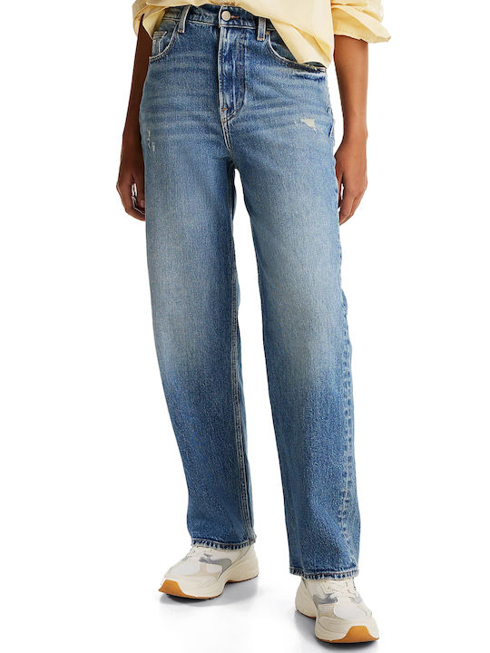 Layla High Waist Women's Jean Trousers in Slim Fit Medium Denim