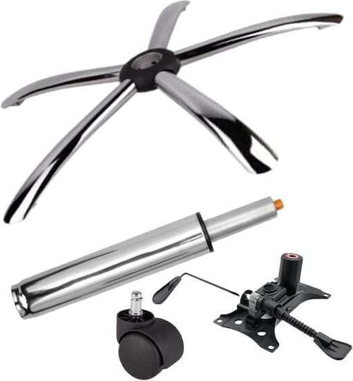 Depox Set Für Bürostuhl Metallisch 4Stücke 25x15cm Silber
