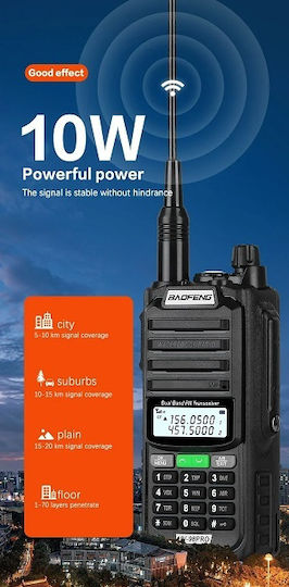 Baofeng Uv98-pro Wireless Transceiver UHF/VHF 8W with Monochrome Screen In Orange Color