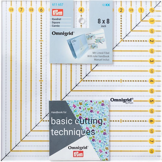 Square Ruler Tailoring Patchwork Graphic Design 20x20 Cm 8x8 Inch Prym 611657