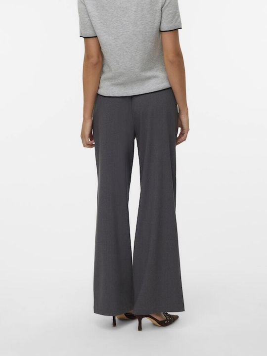 Vero Moda Milly Γυναικείο Υφασμάτινο Παντελόνι Wide Dark Grey Melange