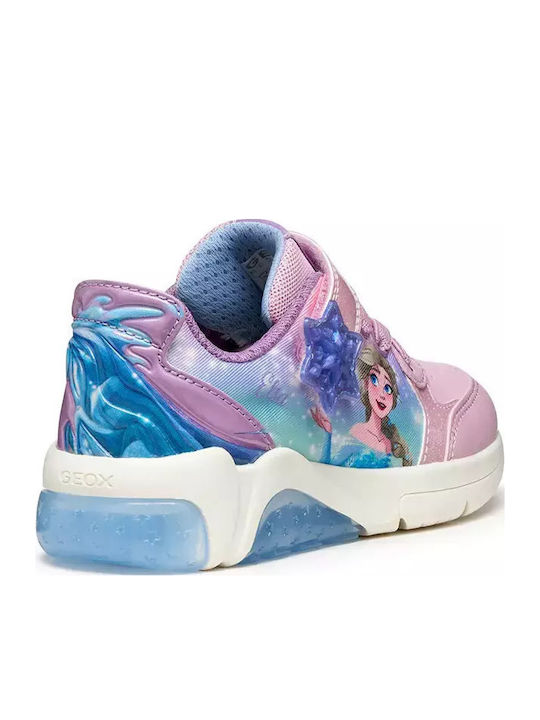 FROZEN Kinder Sneakers Anatomisch mit Klettverschluss & Lichtern Rosa