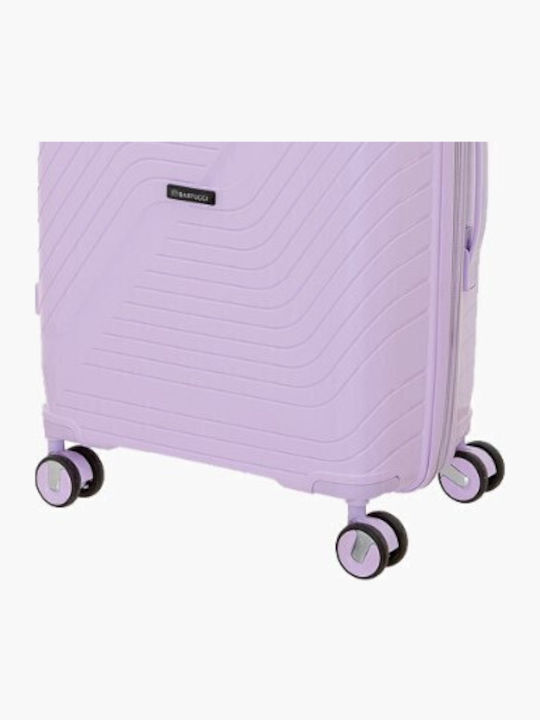 Bartuggi Medium Hard Purple Travel Suitcase with 4 Wheels Height 66cm
