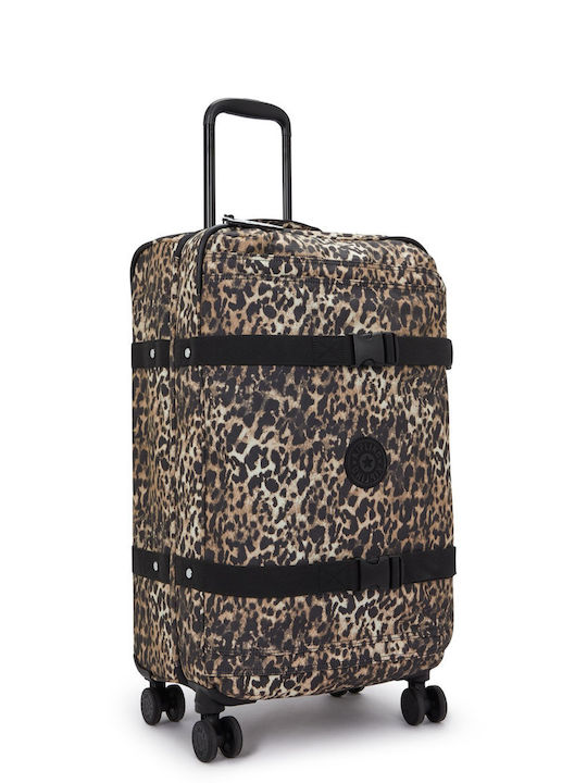 Kipling Spontaneous Μεσαία Βαλίτσα Ταξιδίου Wild Leopard με 4 Ρόδες Ύψους 66εκ.