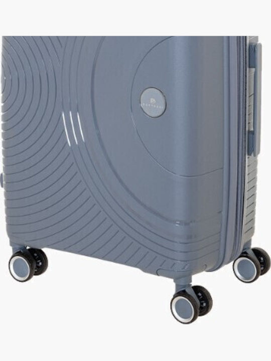 Bartuggi Large Hard Gray Travel Suitcase with 4 Wheels Height 76cm