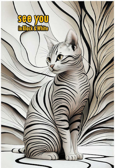 Black & White Spiral Heft Geregelt A4 3 Themen 1Stück (Μiverse Designs)