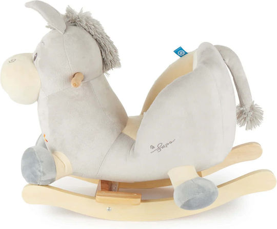 Bieco Fabric Rocking Toy Donkey for 9+ months with Max Load Capacity 26kg Gray