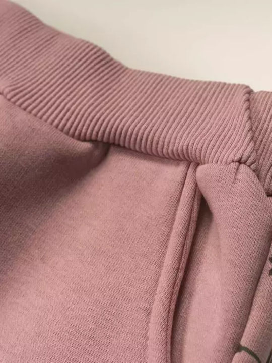 Kids Sweatpants Set Pink 2pcs Star