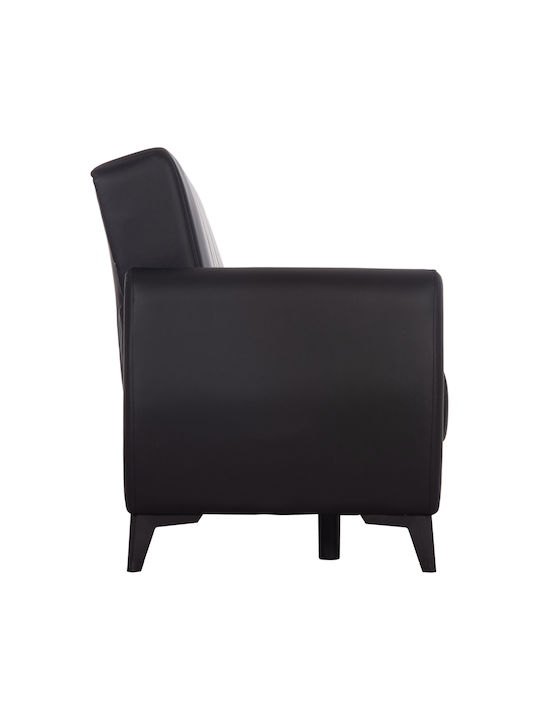 Nikko Two-Seater Couch Bed Artificial Leather with Storage Space Black 144x75x84 cm