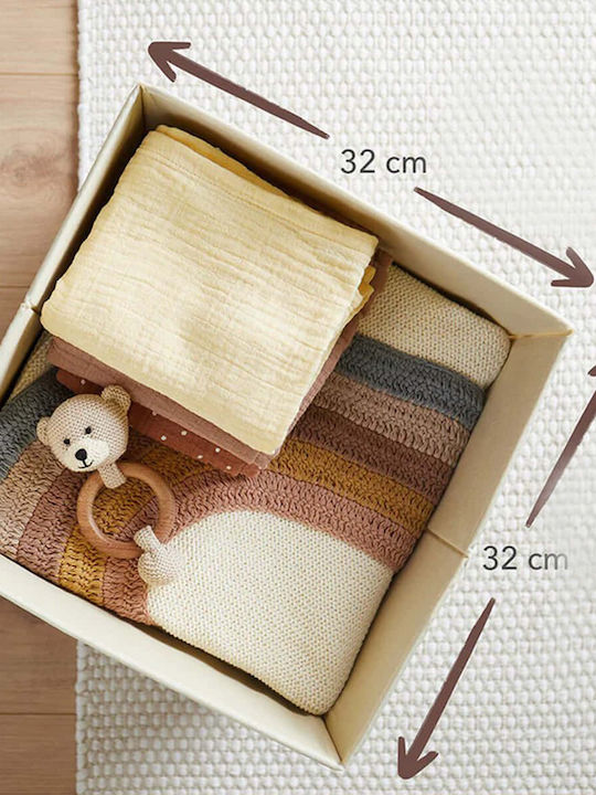 Bieco Kinder Aufbewahrungsbox aus Stoff Braun 32x32x32cm 1Stück