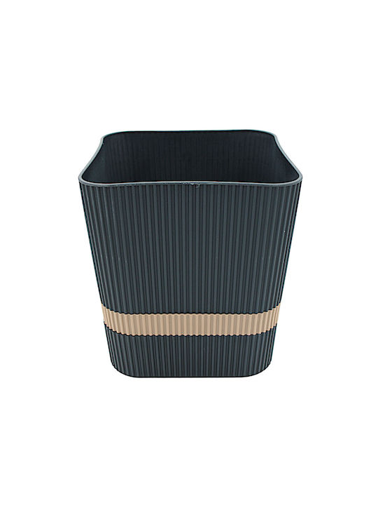 Topf Kunststoff Two-tone Black mit Untersetzer 16x18x15cm.