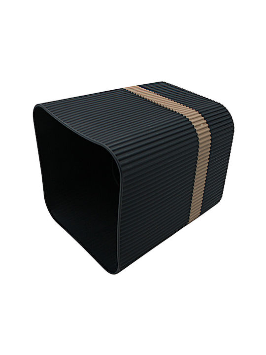 Topf Kunststoff Two-tone Black mit Untersetzer 16x18x15cm.
