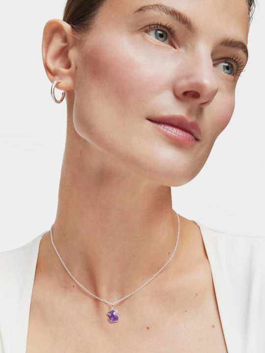 Tous Silver Amethyst Mop Κολιέ Tous Silver Amethyst Mop Κολιέ