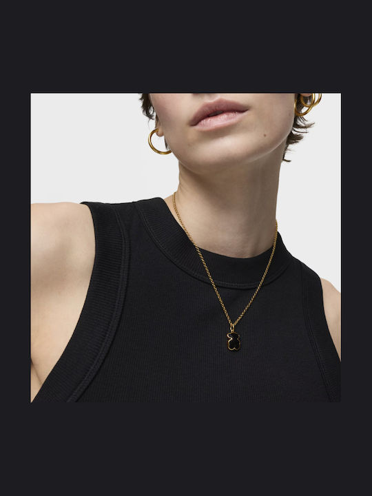 Tous Icon Color Animal Charm from Gold Plated Silver Black