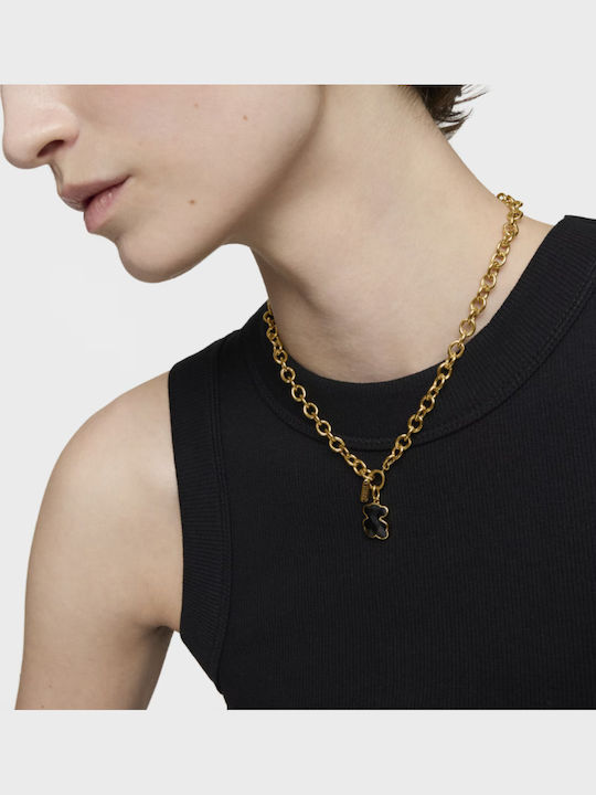 Tous Icon Color Animal Charm from Gold Plated Silver Black
