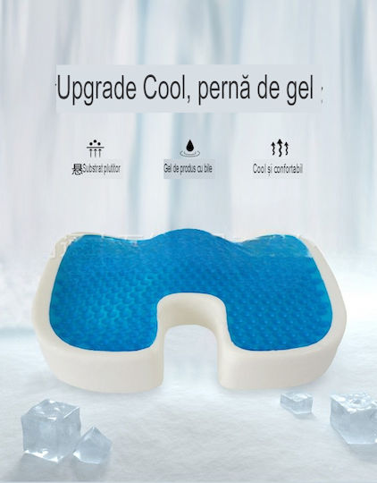 Back Support Seat Cushion with Memory Foam 45x35x7cm Black