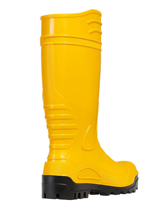 Stenso Non-Slip Work Wellies with Fur Yellow