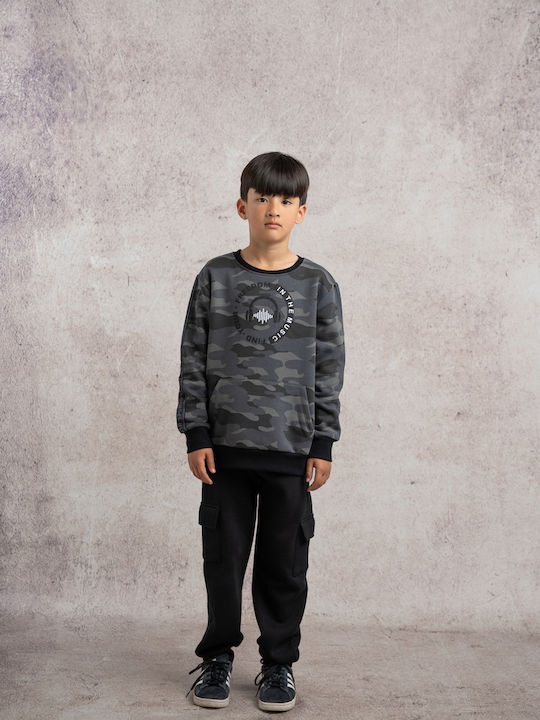 Kids Sweatpants Set Grey-Black 2pcs