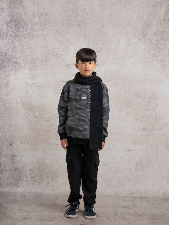 Kids Sweatpants Set Grey-Black 2pcs