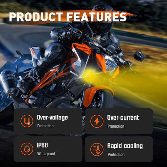 LED Motorcycle Projector 45w Dual Beam Novsight A500-wl13-3-a